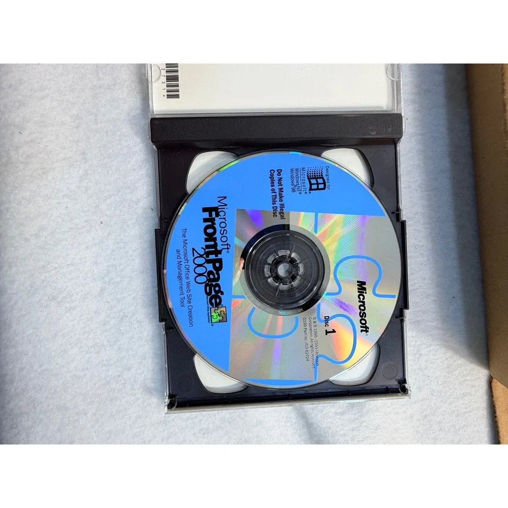 Microsoft FrontPage 2000 Windows Web Site Creation Tool Vintage Big Box CD-ROM